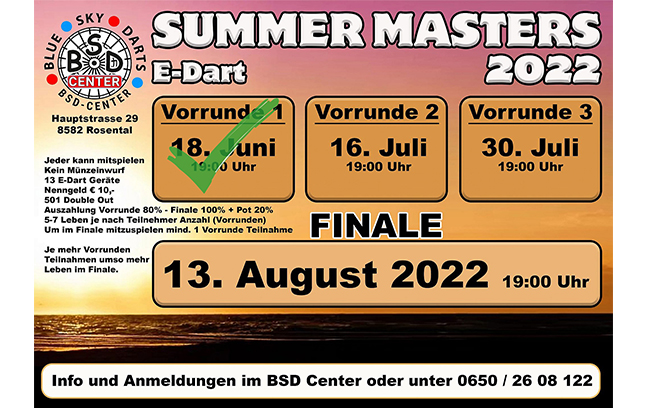 Einladung zur zweiten Vorrunde “BSD Summer Masters 2022”