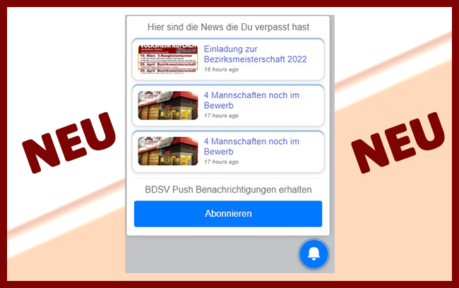 NEUE Funktion auf der Homepage