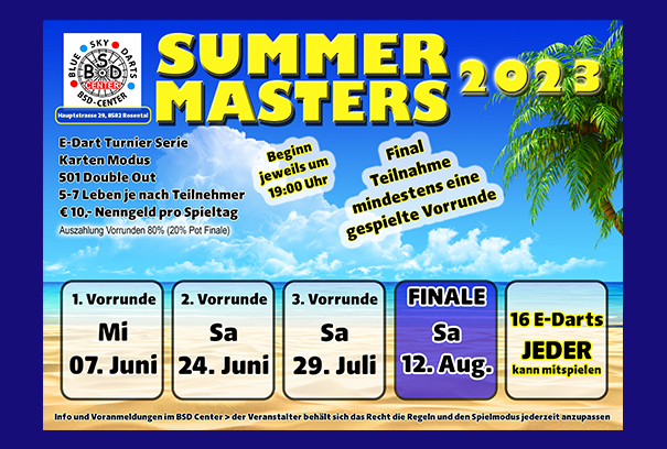 Es ist wieder soweit! Die BSD Summer Masters 2023 starten