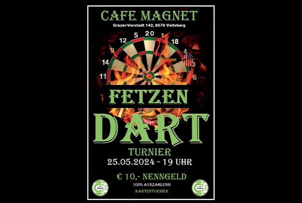 Einladung zum Fetzen Dart Turnier – Cafe Magnet